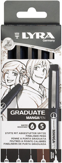 Lyra Graduate Design Markers 0.6mm Black 5pcs