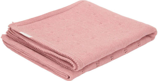 Little Dutch Blanket Cot Pure Knitted Pink 110x140cm