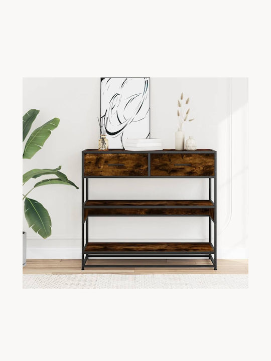 Console Table Wood & Metal Smoky Oak L90xW35xH80cm