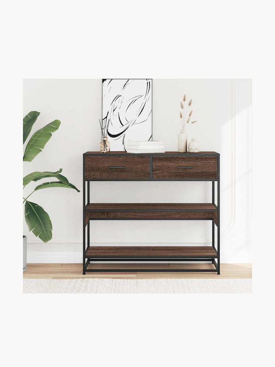 Console Table Wood & Metal Coffee L90xW35xH80cm