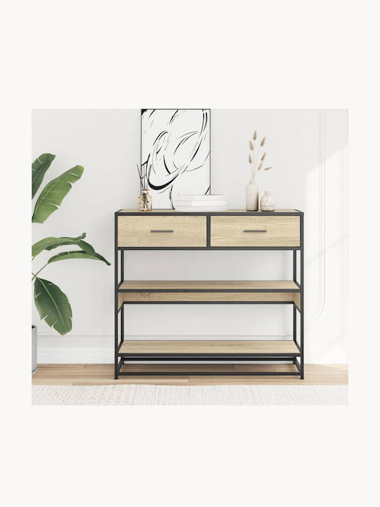Console Table Wood & Metal Coffee L90xW35xH80cm