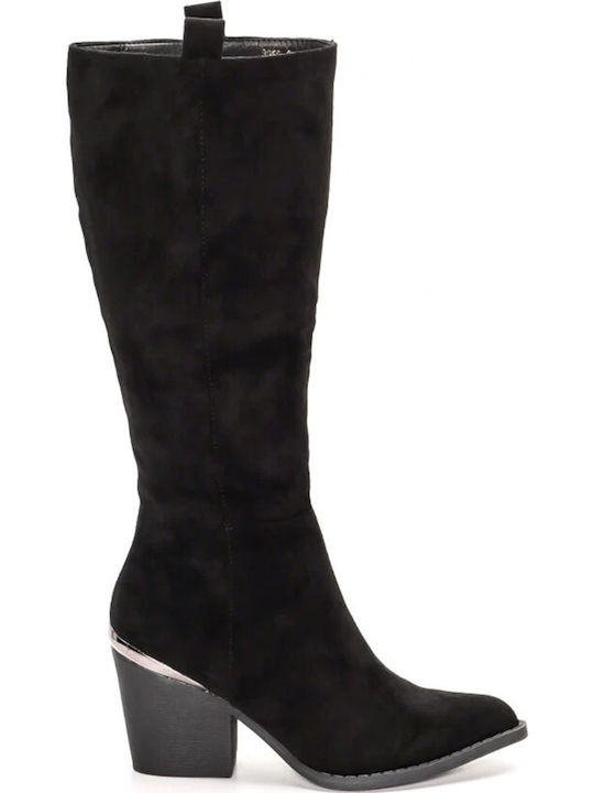 Wildleder Damenstiefel Schwarz