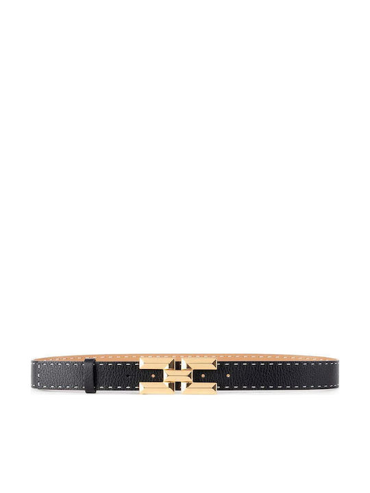 Elisabetta Franchi Leather Women's Belt Black CT08S51E2-685