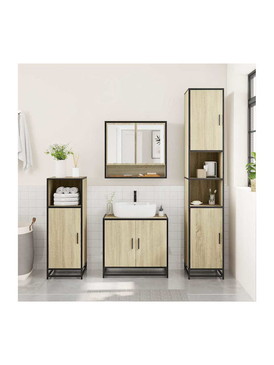 vidaXL Oglindă de Baie cu Dulap 65x20cm Maro
