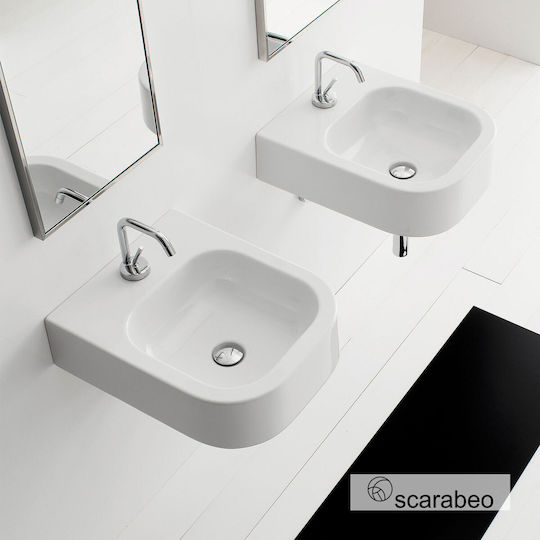 Scarabeo Επικαθήμενος Νιπτήρας Πορσελάνης 41x50cm Λευκός