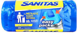 Sanitas Scented Trash Bags Capacity 60lt with Handles Easy-Pack 72x58cm 20pcs Blue
