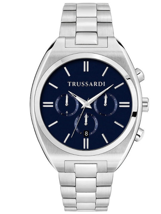 Trussardi Metropolitan Men's Watch Chronograph Battery with Silver Metal Bracelet