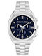 Trussardi Metropolitan Men's Watch Chronograph Battery with Silver Metal Bracelet