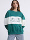 Sweatshirt Γυναικείο Φούτερ Green/white