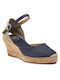 Caldes Damenplattformen im Espadrilles-Stil Marineblau