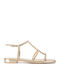 Flache Sandalen für Damen in Gold Farbe
