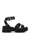 Women's Flat Sandals in Black Color