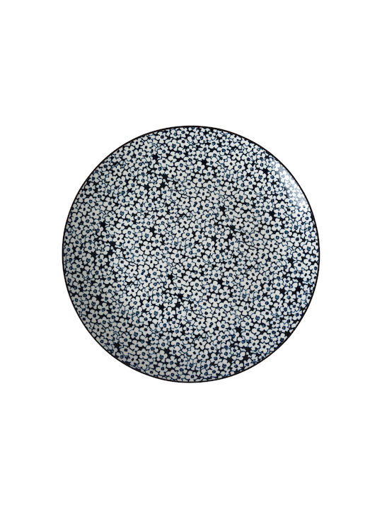 Dutch Rose Shallow Plate Blue Porcelain 26cm
