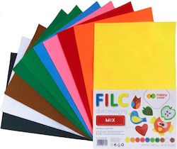 Dekoratives Filz 10 Bögen 1,5mm 20x30 Mix Happy Color
