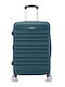 Quasar Model Line Μεγάλη Βαλίτσα Ταξιδίου Σκληρή Petrol Blue με 4 Ρόδες Ύψους 77εκ.