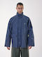 Anorak Street Long Men's Waterproof Riding Jacket Blue