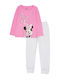 Disney Παιδική Πιτζάμα Χειμωνιάτικη Pink, Grey Melange Minnie