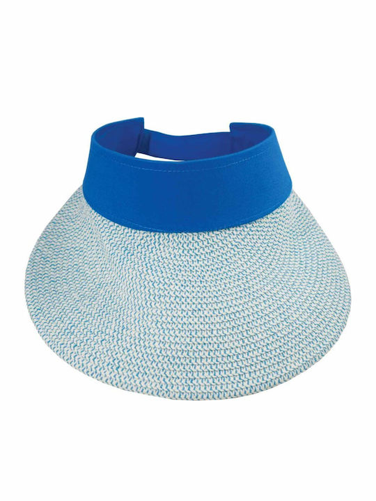 Γυναικείο Ψάθινο Καπέλο Visor Γαλάζιο
