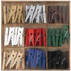 Colored Small Wooden Pegs 54pcs