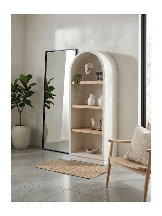 Bibliotecă Santorini Off-white-natural 80x38x188cm