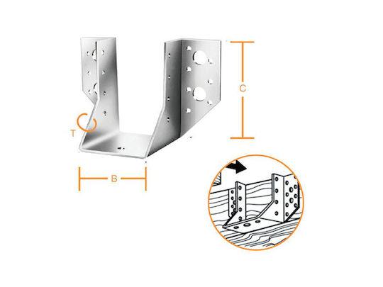 Vormann Beam Shoe for Pergola Galvanized 12x8cm 1pcs