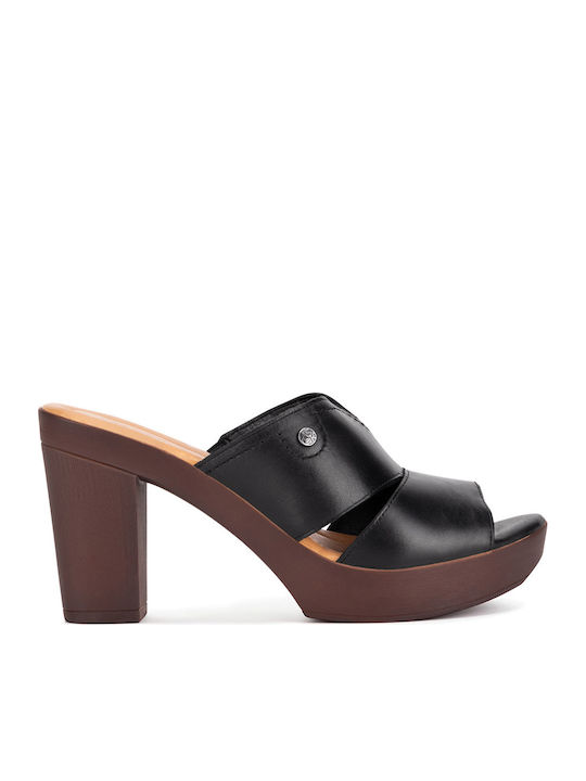 Mules mit Chunky Absatz in Schwarz Farbe