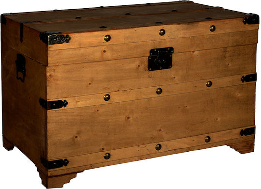 Keskor Wooden Decorative Trunk Brown 79x47x51cm