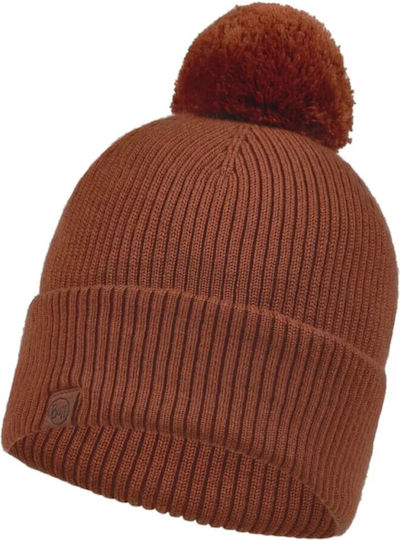 Tim Pom Pom Beanie Ανδρικός Σκούφος Πλεκτός σε Πορτοκαλί χρώμα
