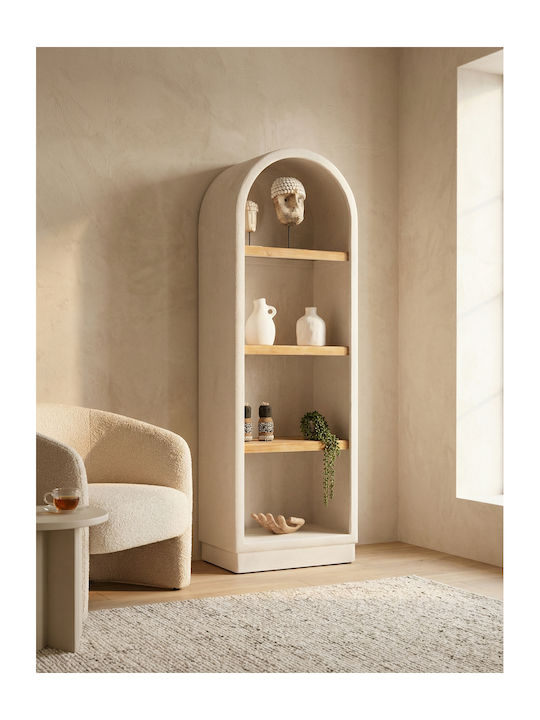 Bookcase Santorini Off-white-natural 60x38x178cm