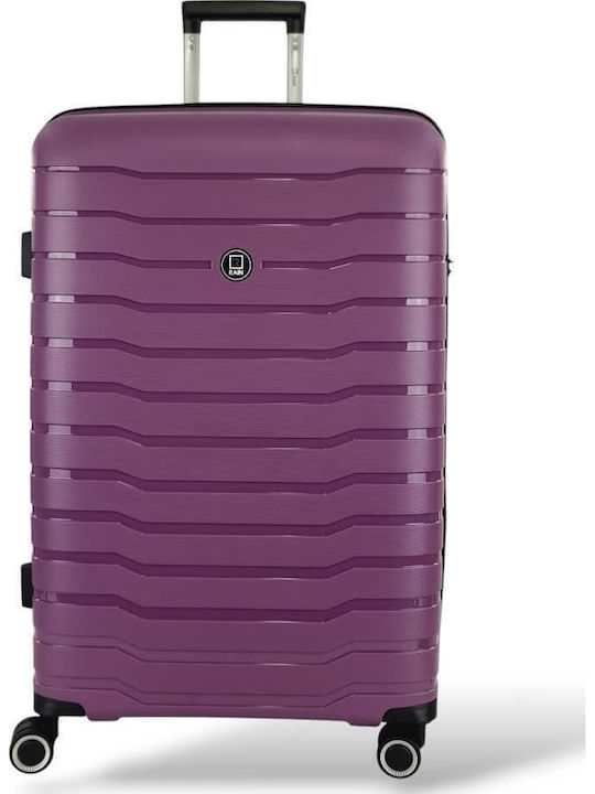 Rain Large Hard Travel Suitcase Purple with 4 W...