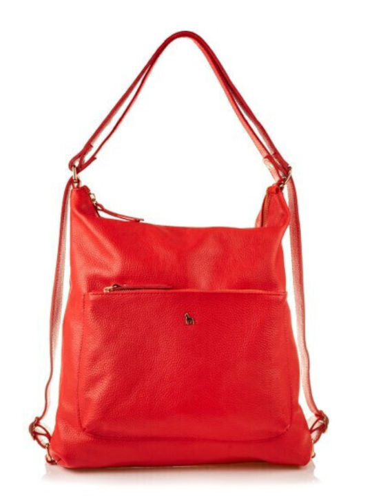 Boxer Leder Damentasche Schultertasche Rot