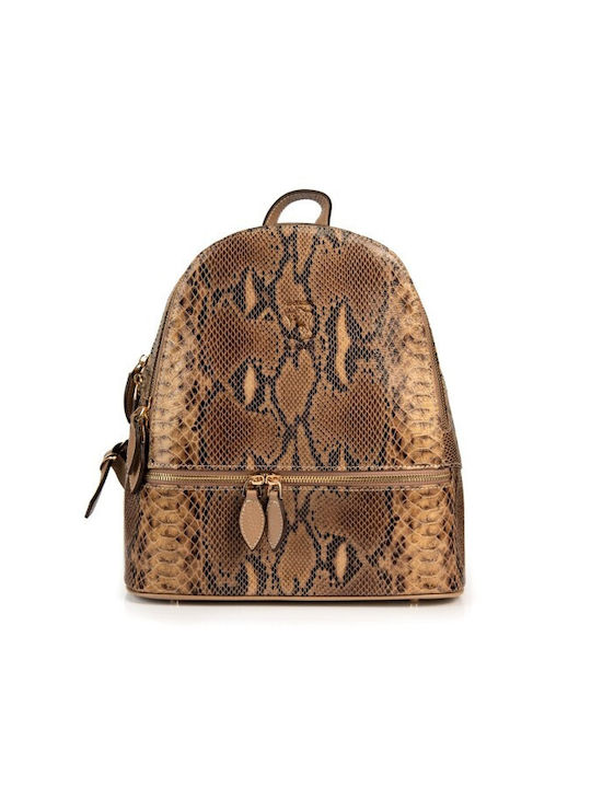 Boxer Leder Damen Tasche Rucksack Tabac Braun
