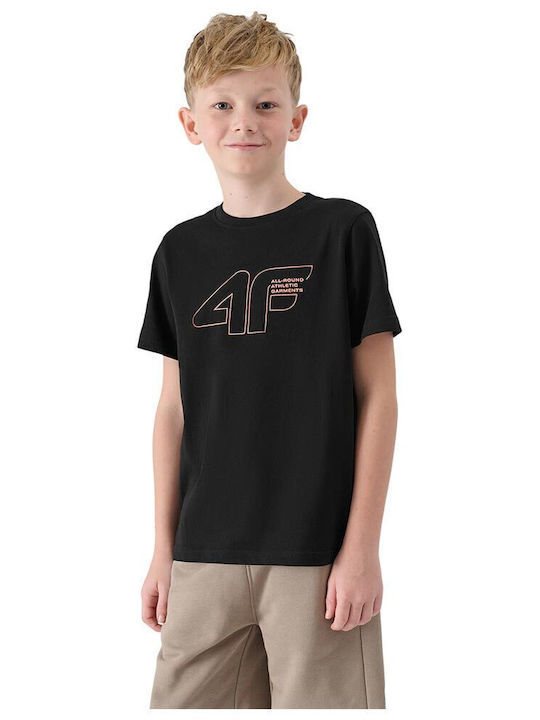 4F Παιδικό T-shirt Μαύρο