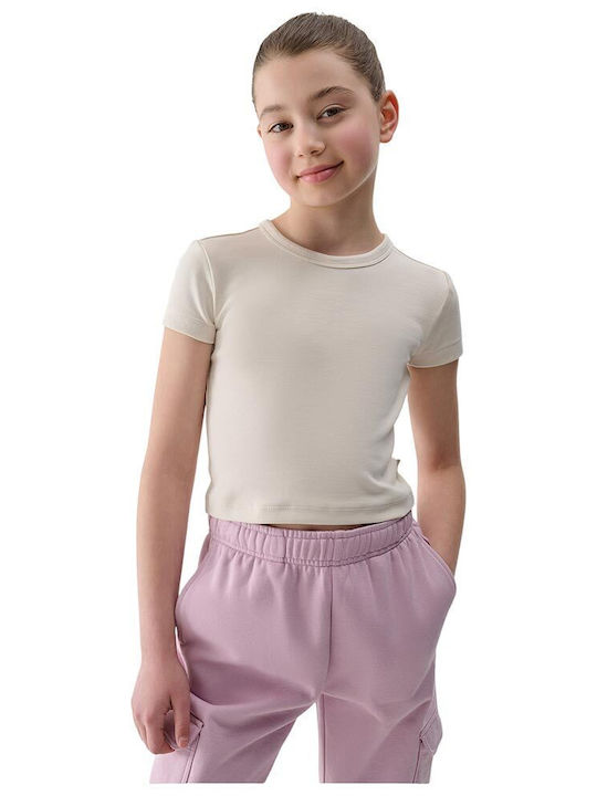 4F Kinder-T-Shirt Ecru