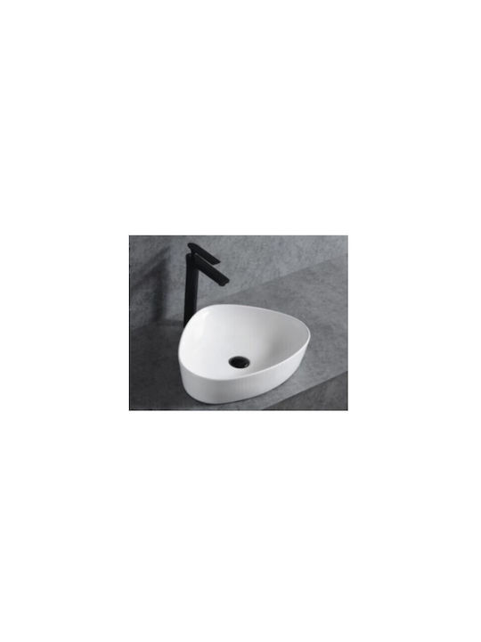 Sanindusa Aufgesetztes Waschbecken Porzellan 50x40cm White