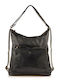 Leder Damentasche Schultertasche Schwarz