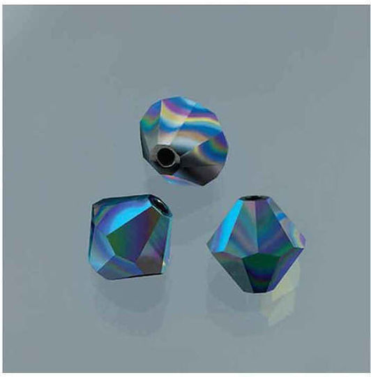 Χάντρες Κρύσταλλοι Swarovski 6mm 090 Jet Ab