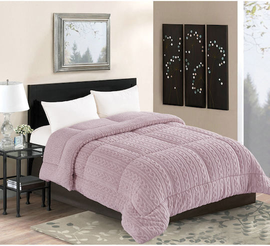 Silk Fashion Κουβερτοπάπλωμα Υπέρδιπλο 220x240εκ. Braid Λιλά 780 GSM