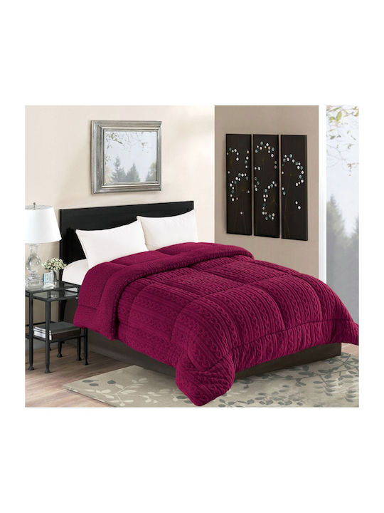 Silk Fashion Κουβερτοπάπλωμα Μονό 170x240εκ. Braid Μπορντώ 780 GSM