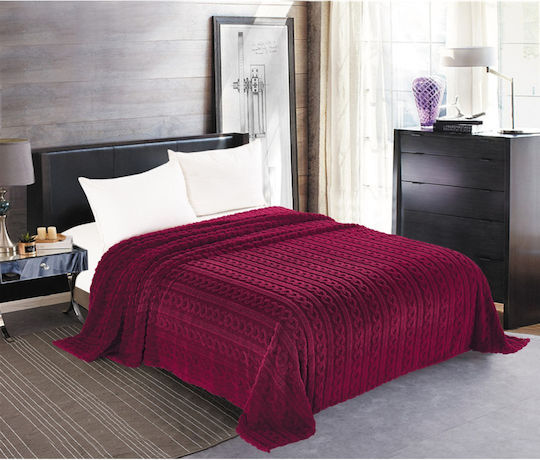Silk Fashion Braid Decke Fleece Einzeln 160x220cm Burgundisch