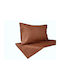 Decotelia Duvet Cover Set Cotton Single with Pillowcase 160x240 Coffee