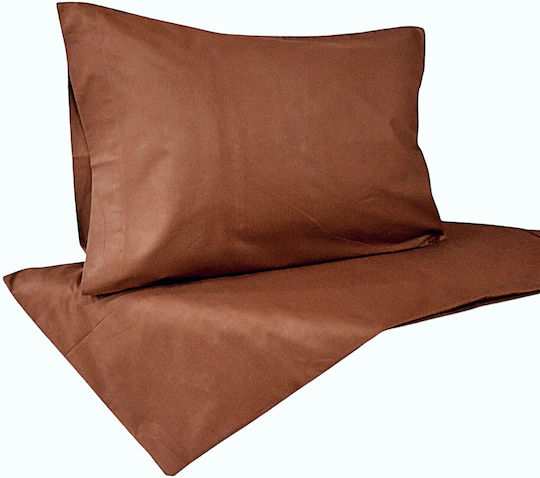 Decotelia Комплект Плик за Завивка Памучен Кинг Сайз с 2 Калъфки 220x240 Кафяв