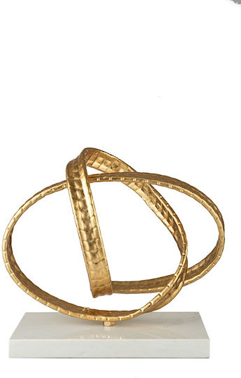 Metal Decorative Gold with White Marble Base 22x12x18cm