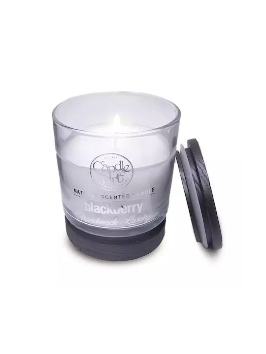 Candle N' Art Handmade Luxury Scented Candle Wooden Base Blackberry Plant-Based Scented Candle Palm Oil Blackberry 300ml
