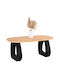 Santorini Ovaler Esszimmertisch Holz mit Betonskelett 180x91x76cm