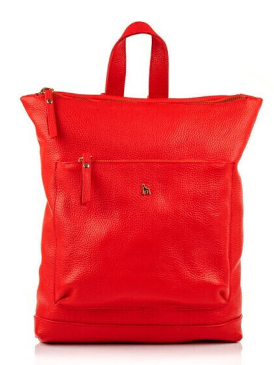 Boxer Leder Damentasche Rucksack Rot