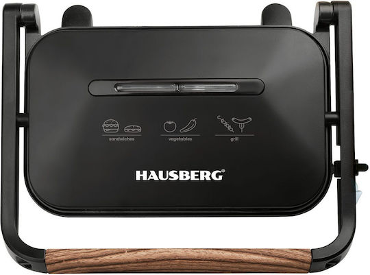 Hausberg Τοστιέρα για 2 Τοστ 1300W Μαύρη