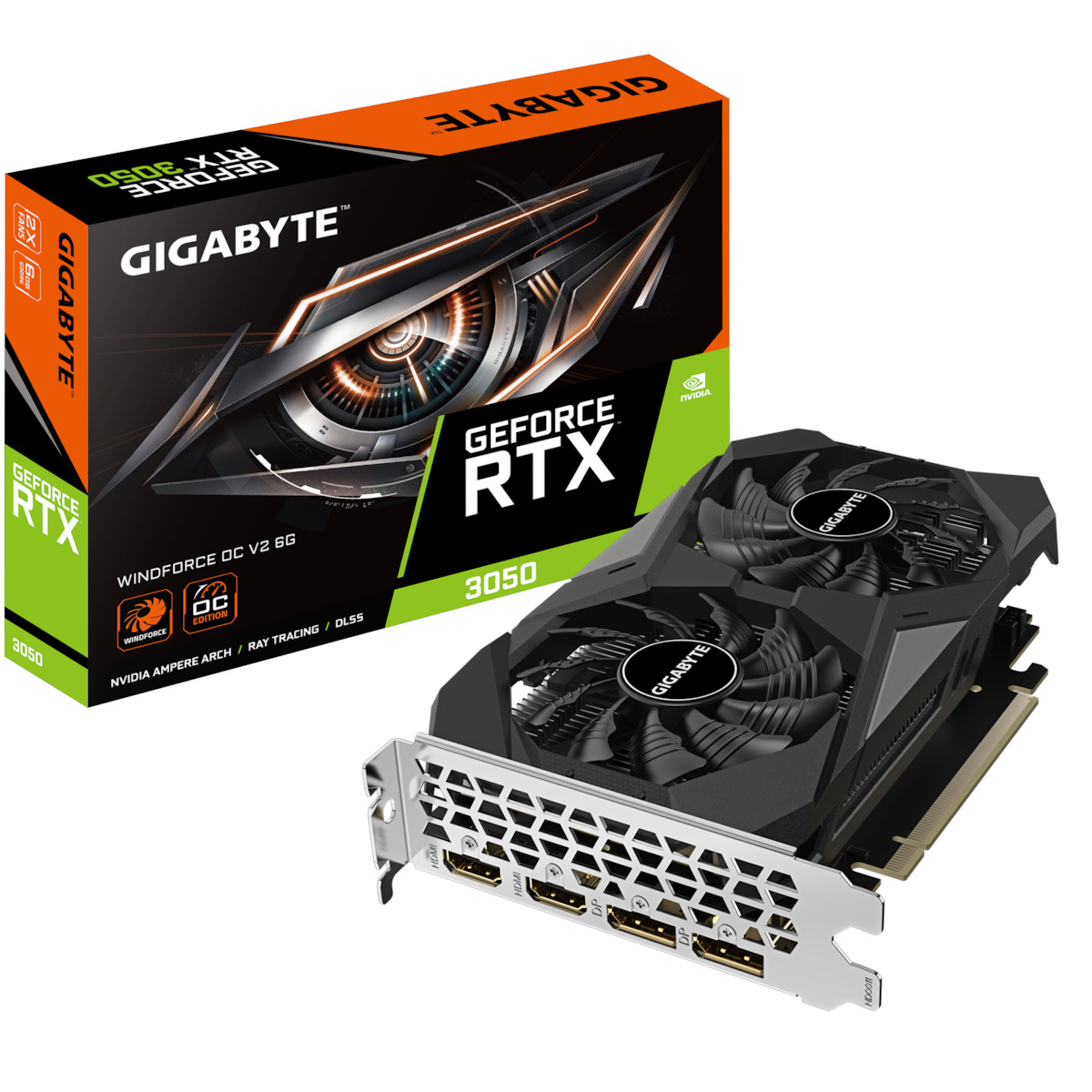 Gigabyte GeForce RTX 3050 6GB GDDR6 Windforce OC v2 Κάρτα Γραφικών