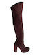 Leather Women's Boots Burgundy