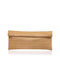 Leder Damen Umschlag Croco Beige